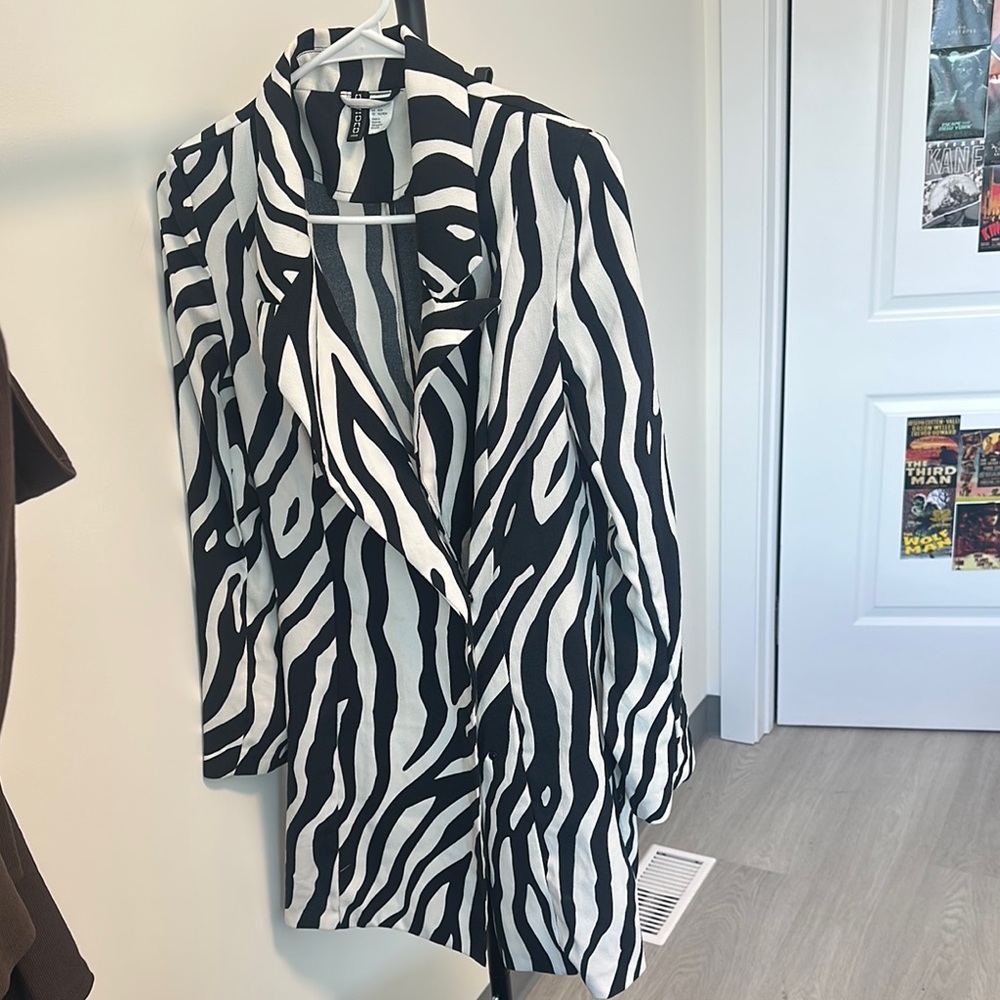 Black and White Zebra Print Blazer